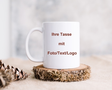 12 x Tassen mit Logo/Text/Foto je Design + 1 Tasse Gratis